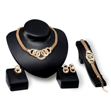 Conjuntos de jóias de casamento árabe vintage colar e brinco C-Xsst0001-1